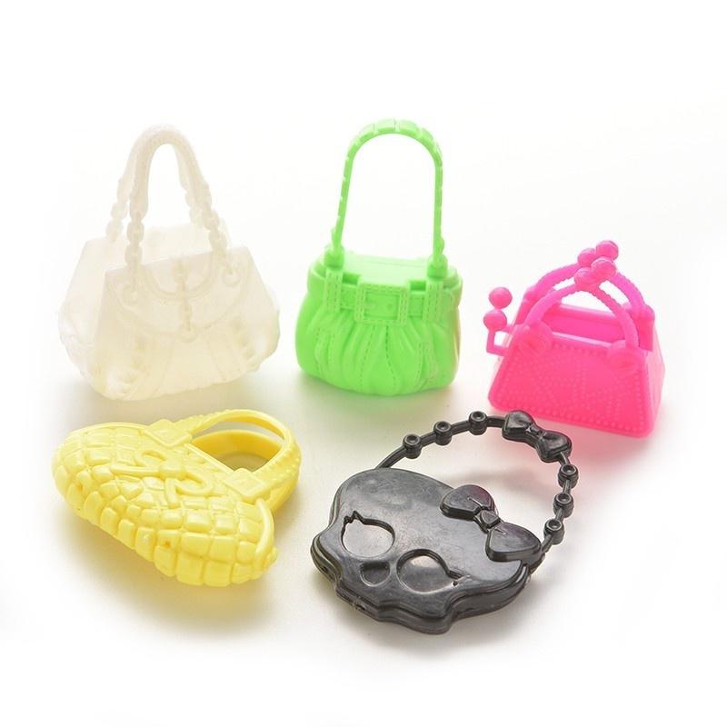 6Pcs Cartoon Prentend Bag Meired Fashion Bag for American Girl Doll of 18 Inch Doll Accessories
