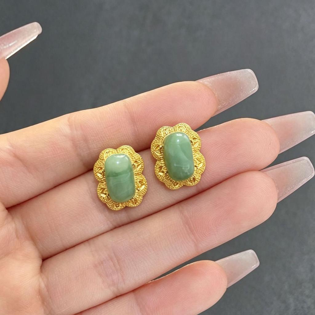 Retro Tibetan Earrings Ethnic Style Versatile Nepalese Niche Earrings Jewelry Stud Earrings Women
