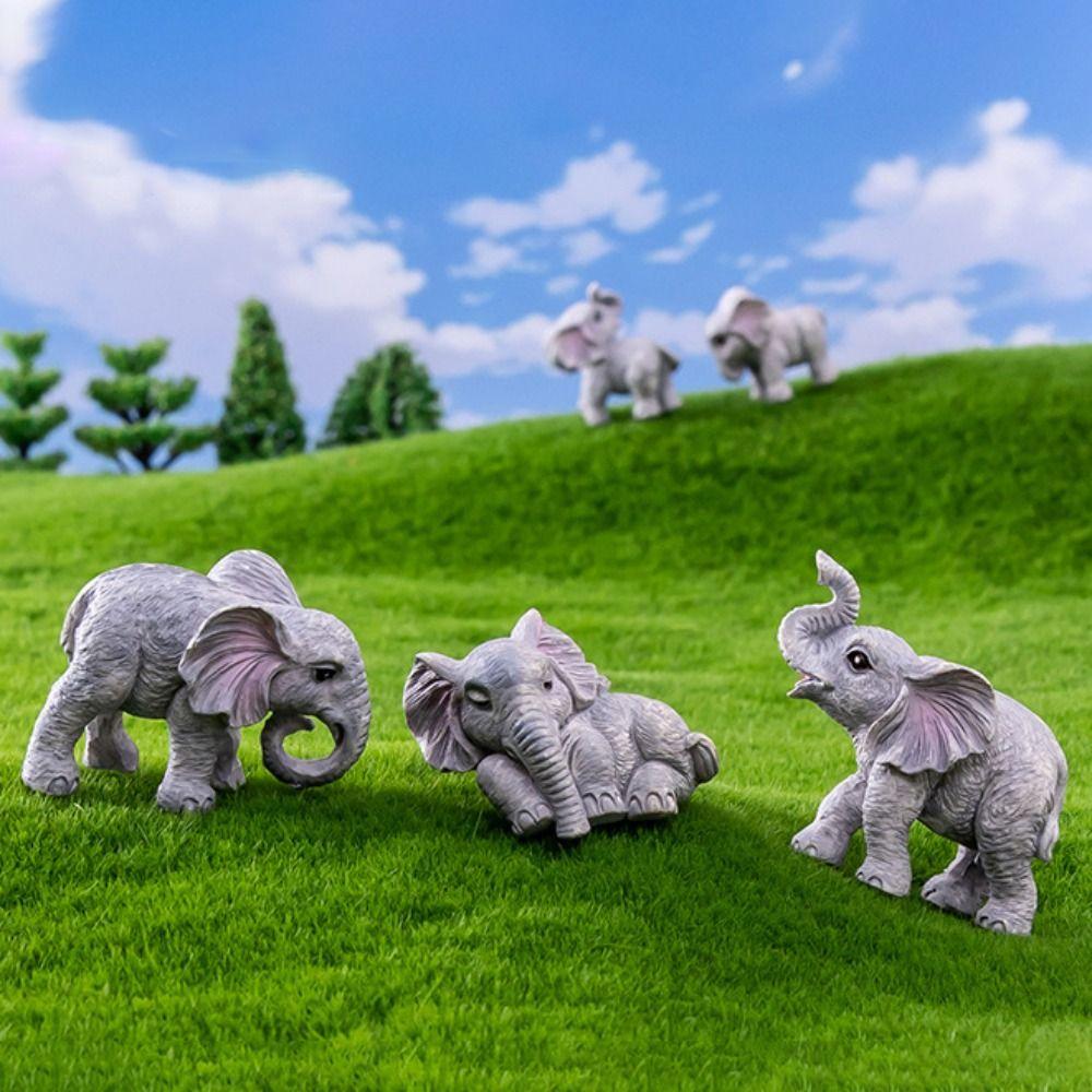 Multicolor Miniature Elephant Resin Desktop Knickknacks Toy Mini Elephant Figurines