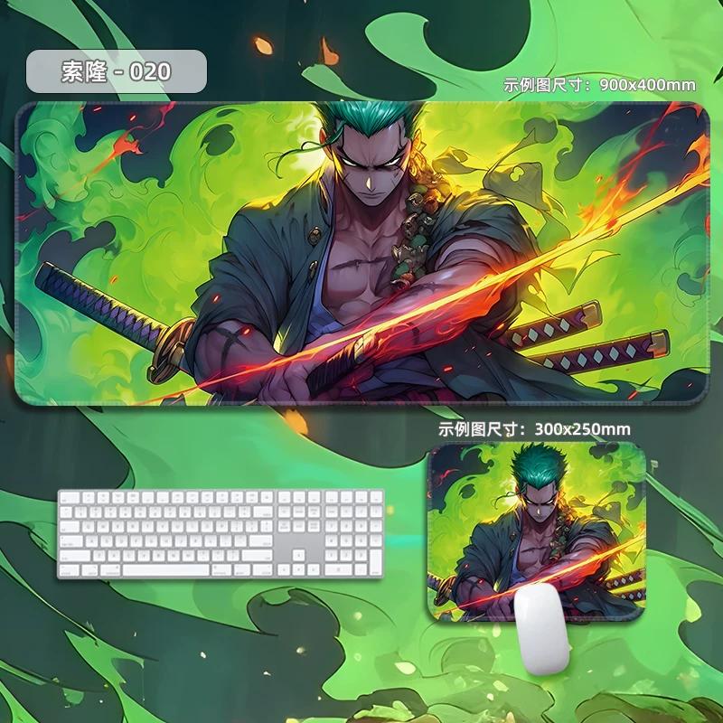 High Quality Roronoa Zoro ONE PIECE Leather Mouse Pad Oversized Small Cartoon Office Game E-sports Computer Keyboard Pad Table Mat Animation Periphery