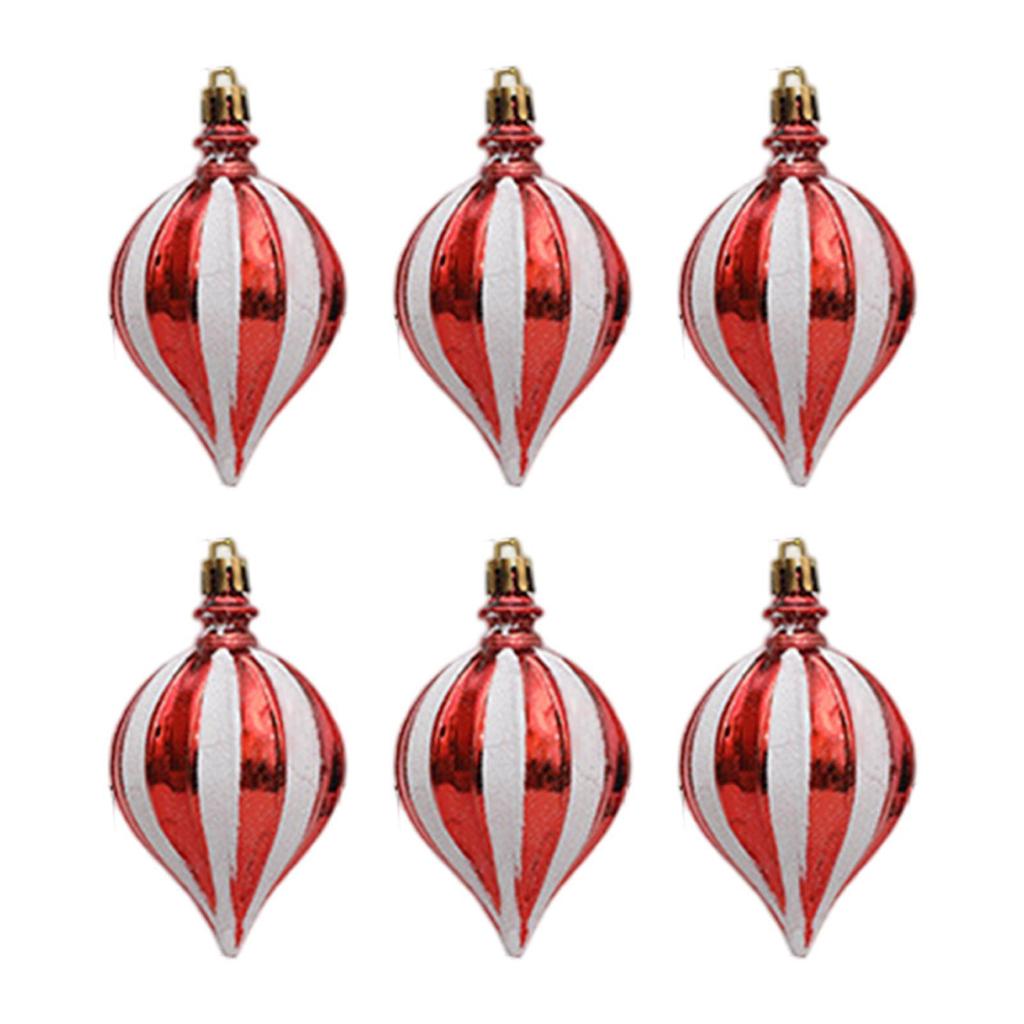 6Pcs Christmas Ball Ornaments Hanging Balls Christmas Tree Decorations Charm Pendants Glitter Decorative Baubles for Festival