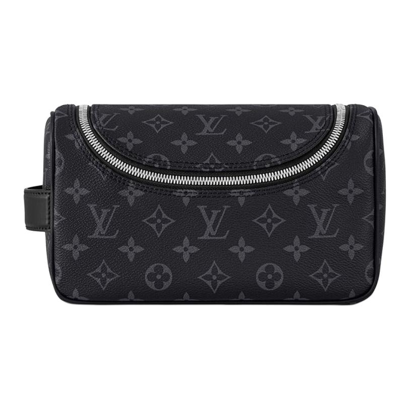 

Louis Vuitton Toiletry Bag Letter Logo Zipper Closure Leather Wash Bag Men bags Black M11510 Box(Basic Set+Box)