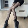 Summer Thin European and American Style Black Any Cut Stockings B Letter Print Pantyhose C Letter NO Base Stockings