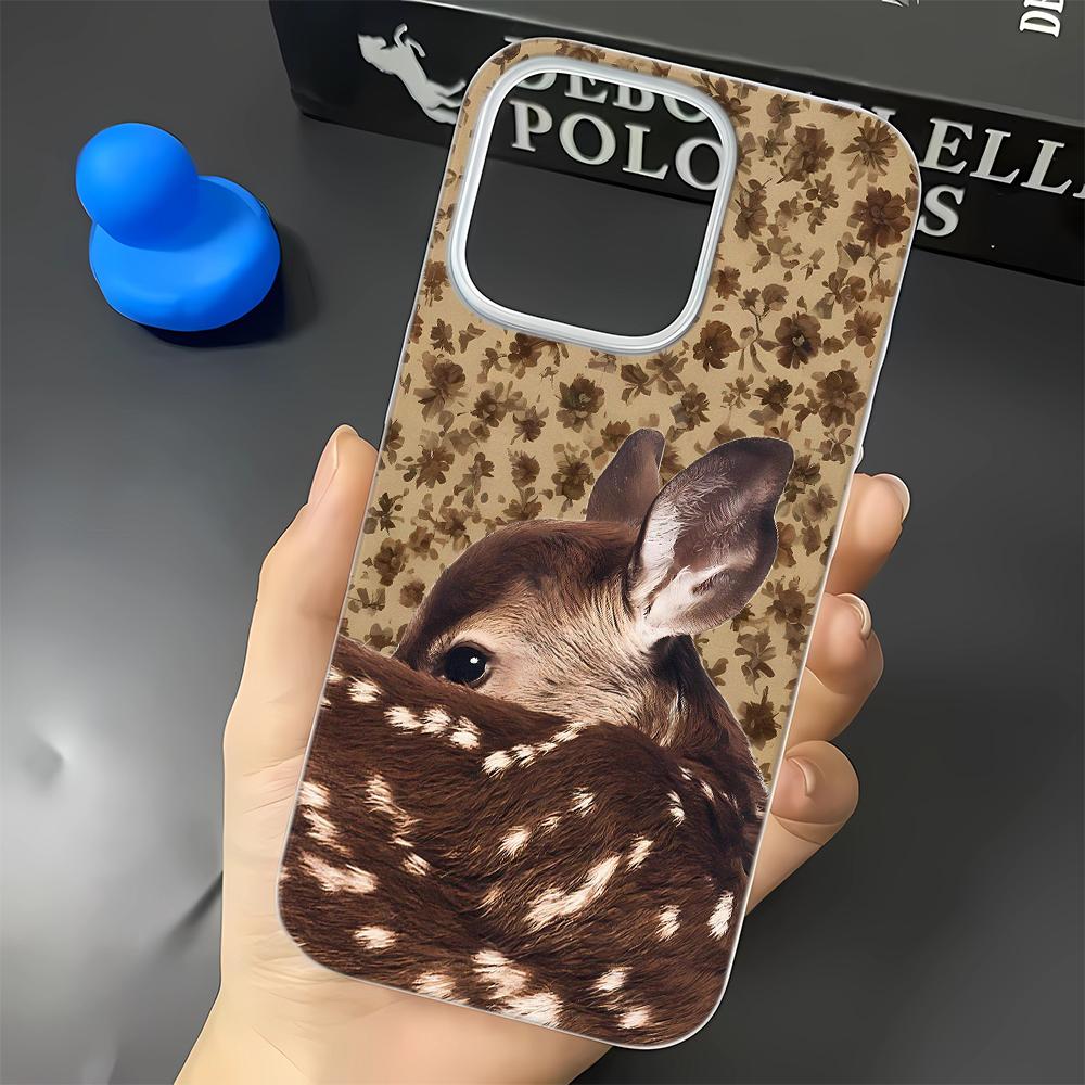 Fawn Flower Matte Silicone Case For Iphone 13 12 11 16 15 14 17 Pro Max Anti-Fingerprint Ultra Thin Cover