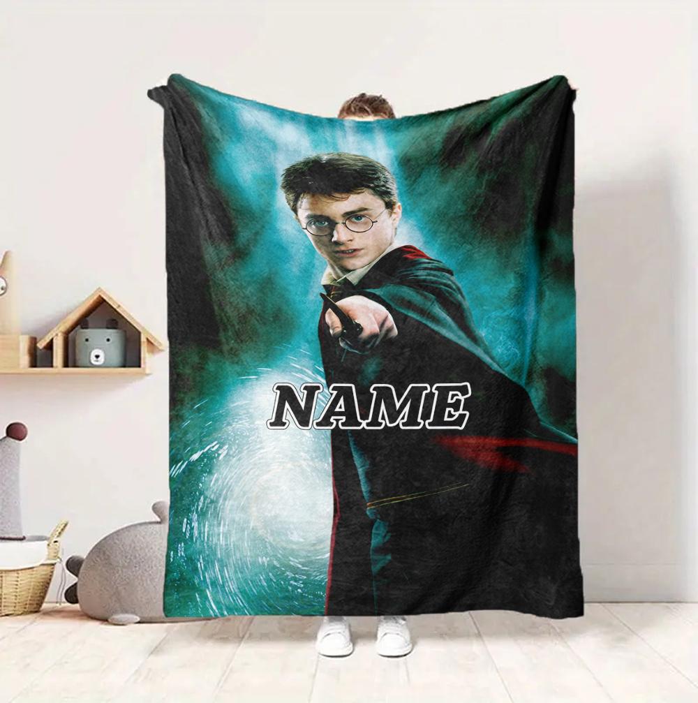 Custom Name Harry Potter Flannel Blanket Throw Blanket Soft Warm Sofa Bed home Decor Unique Gift