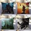 Capa de Almofada 45*45cm Jogo de Vídeo G-Ghost Of T-Tsushima Capa de Almofada Decorativa Fronha Fronha de Casa Para Almofada de Sofá