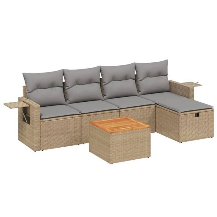 VidaXL Garden Lounge Set with Cushions 6 Pcs, Patio Sofas, Patio Furniture Set, Outdoor Furniture, Mix 3264944