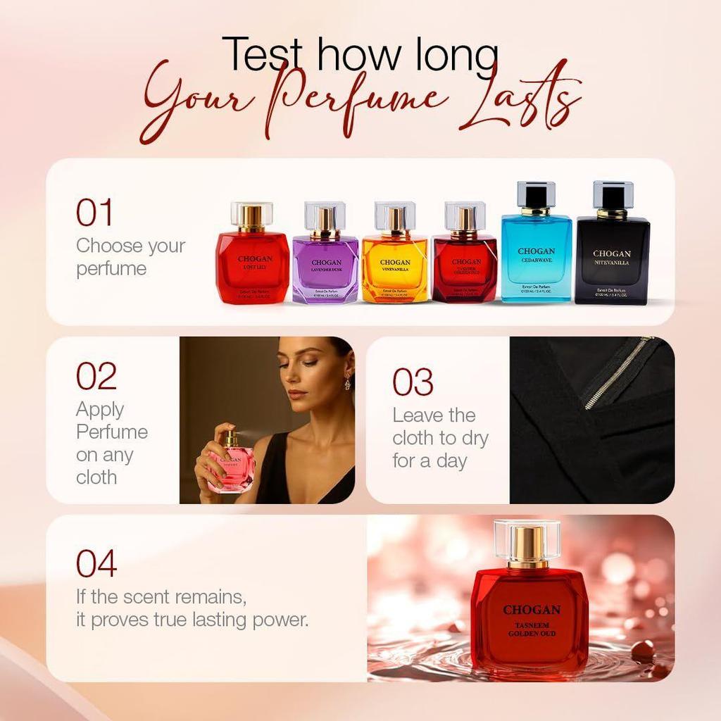 CHOGAN TASNEEM GOLDEN OUD Extrait De Parfum – Sweet Floral & Ambery Scent with Rosaceous Patchouli & Deep Woody Base |