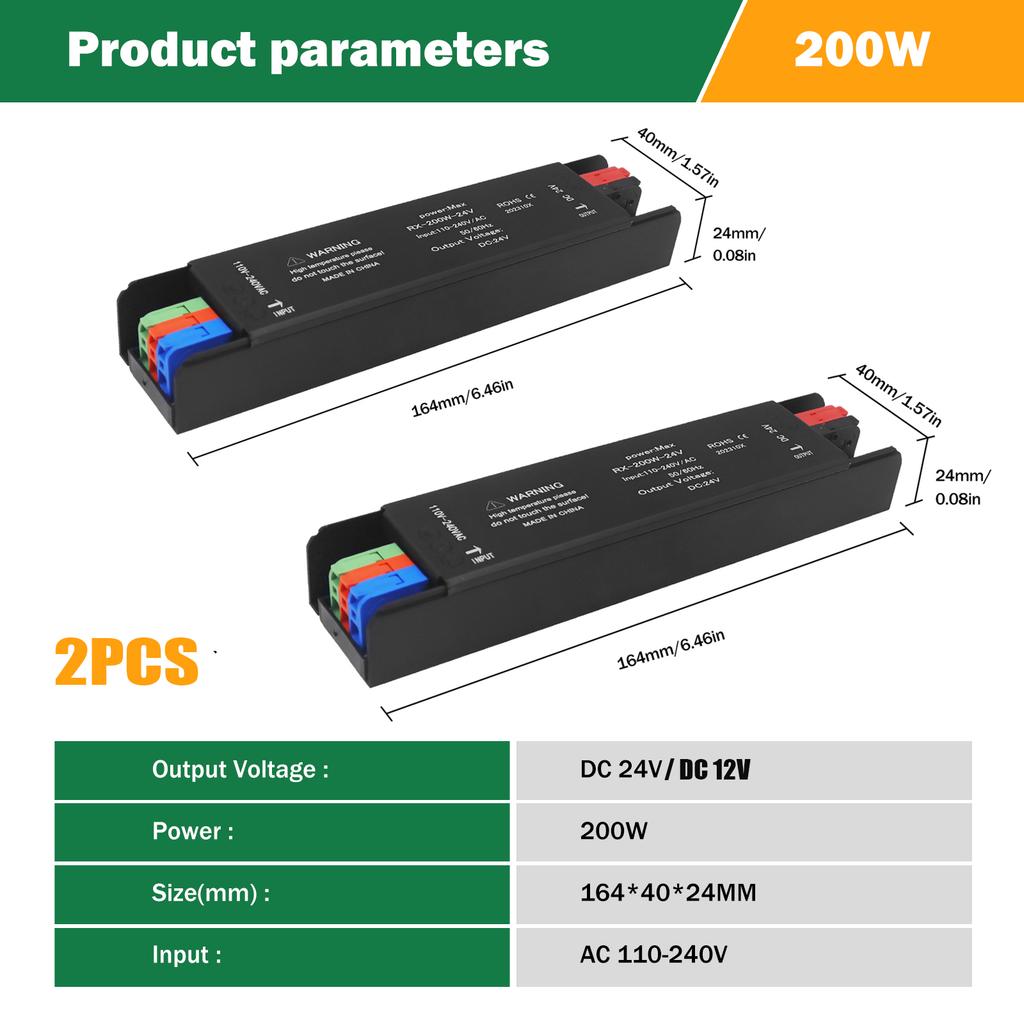 Ultra Thin LED Power Supply 12V/24V 400W 300W 200W 100W 60W LED Driver AC/DC Transformer Converter for LED Strip Indoor Lighting