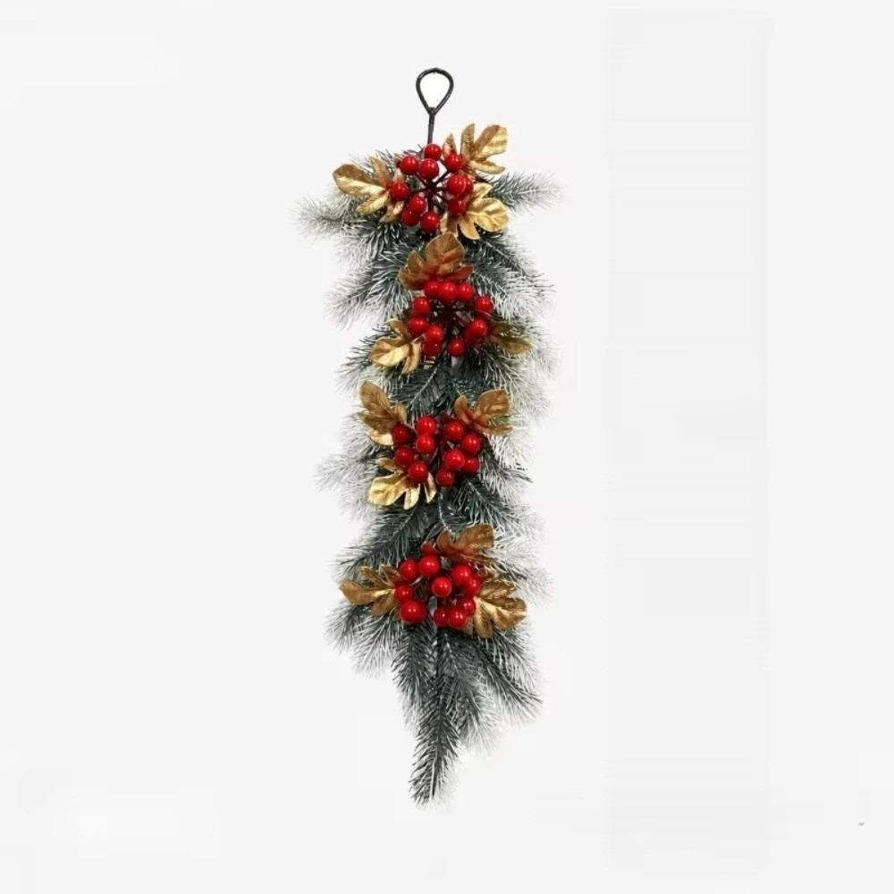 Red Berries Christmas Artificial Greenery Frosted Christmas Garland  Fireplace Decoration
