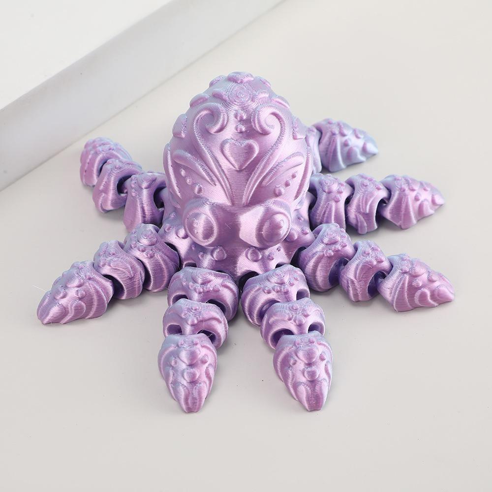 

Реалистичное 3D-печатное украшение в виде осьминога, мультяшная скульптура осьминога, подарок на день рождения синий