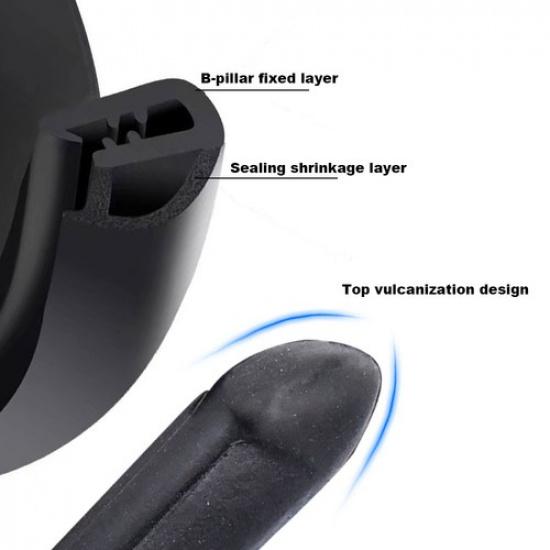 2X For Toyota B Pillar Rubber Seal Weather Strip Door Window Edge Moulding Trim