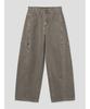Saendeusaundeu (Unisex) Wide Balloon Fit Work Denim Khaki