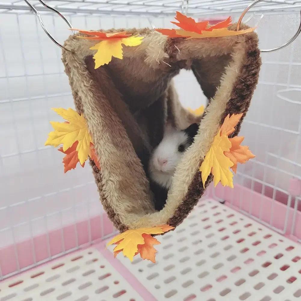 

Pet Hamster Hanging Hammock Tunnel Double-layer Warm Detachable Sleeping Bag With Hooks Pet Supplies