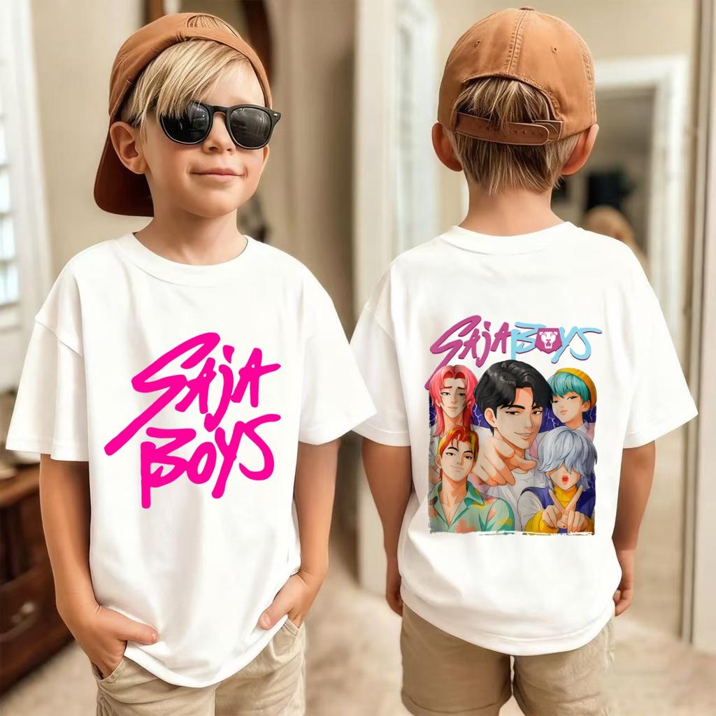 2026 Vintage Saja Boys Print T-Shirt Anime Short Sleeve Tee Summer Girl Boy Shirt Casual Tops Crewneck Clothing