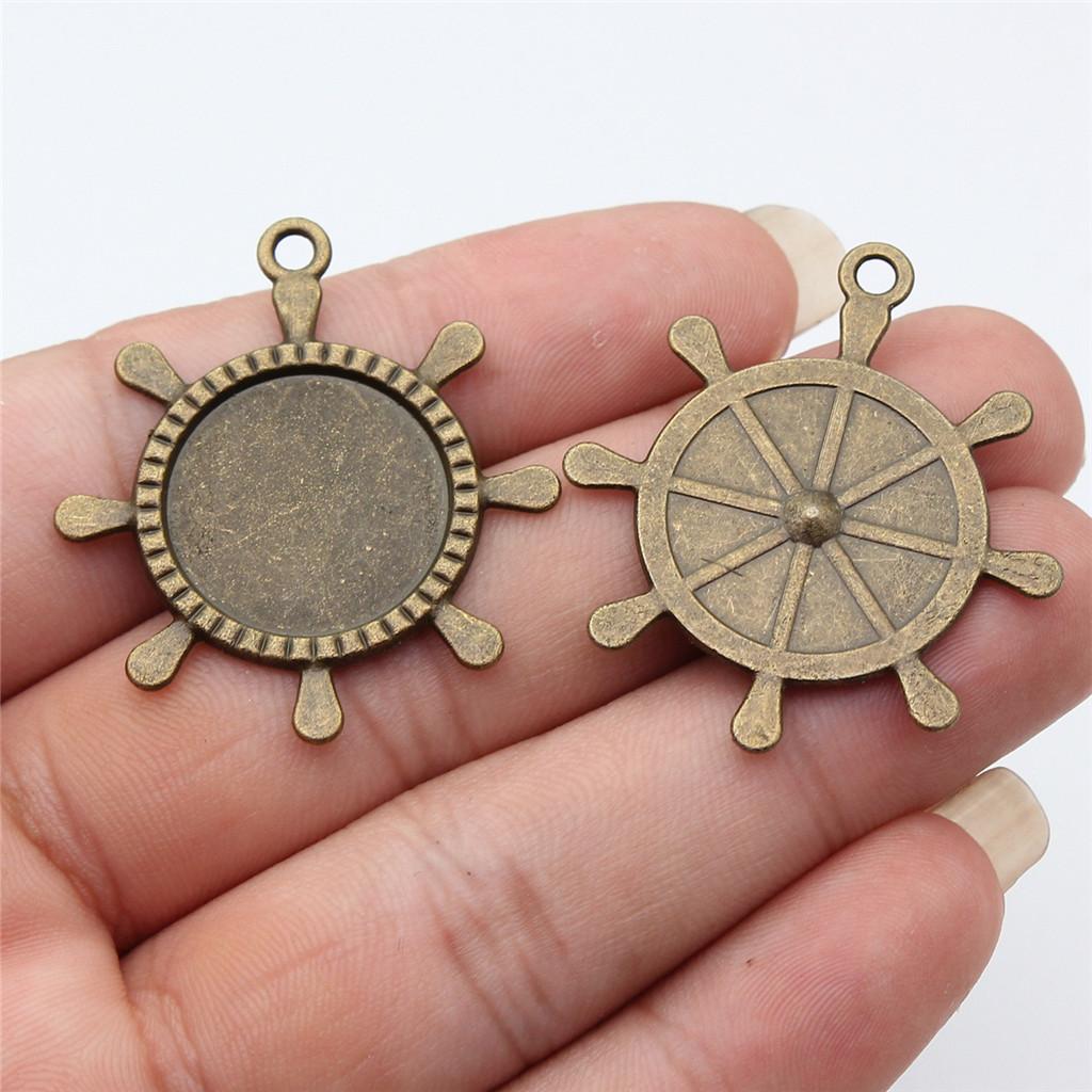 

Fit Round 20mm Bases Setting Cabochon Tray Antique Bronze Zinc Alloy Jewelry Making Craft Part as Necklace Bezel A33-5pcs-20mm