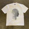 Double Thread Loose Short Sleeve Y2k Casual Print T Shirts Round Neck Daily Wear Vintage Fashion Top Casual Loose Streetwear