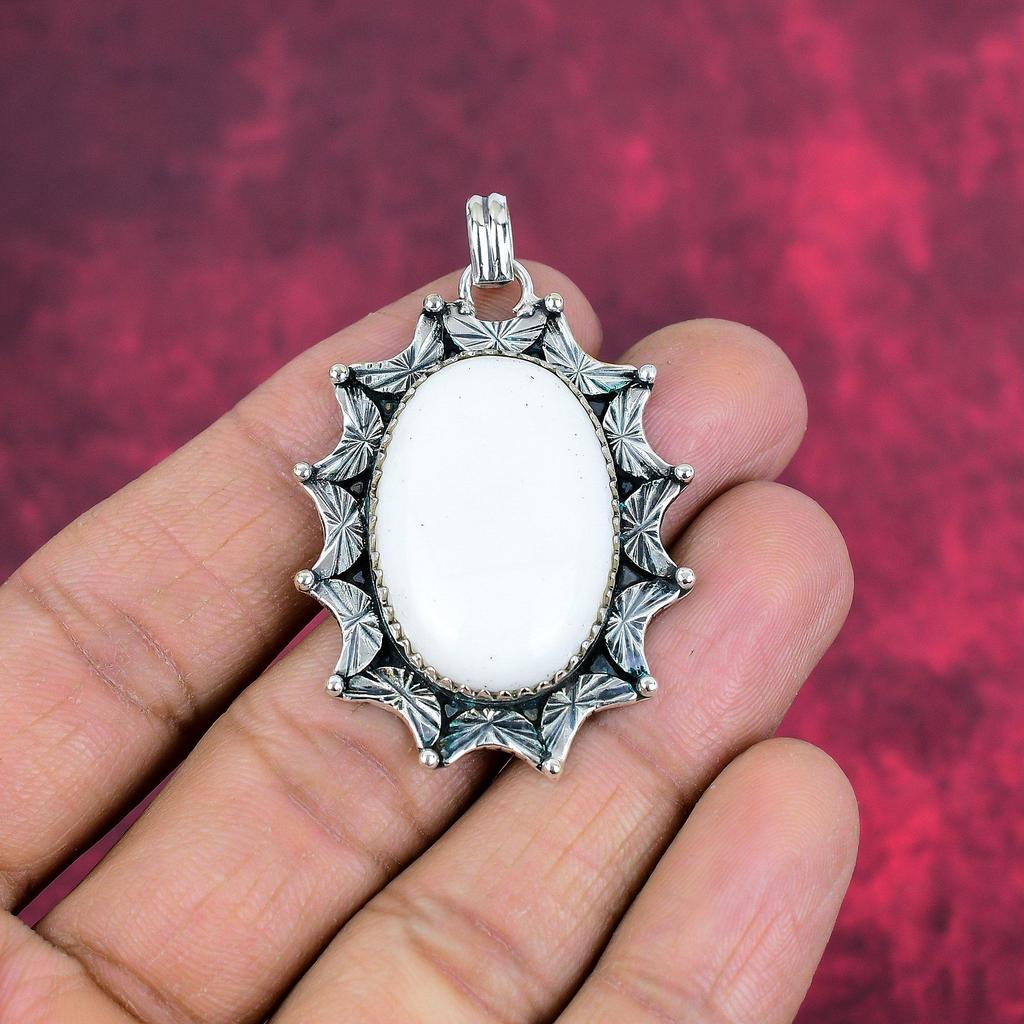 Anheng av perlemor, Ekte edelstensanheng 925 Solid sterlingsølvanheng, Håndlaget smykke Jubileumsgave