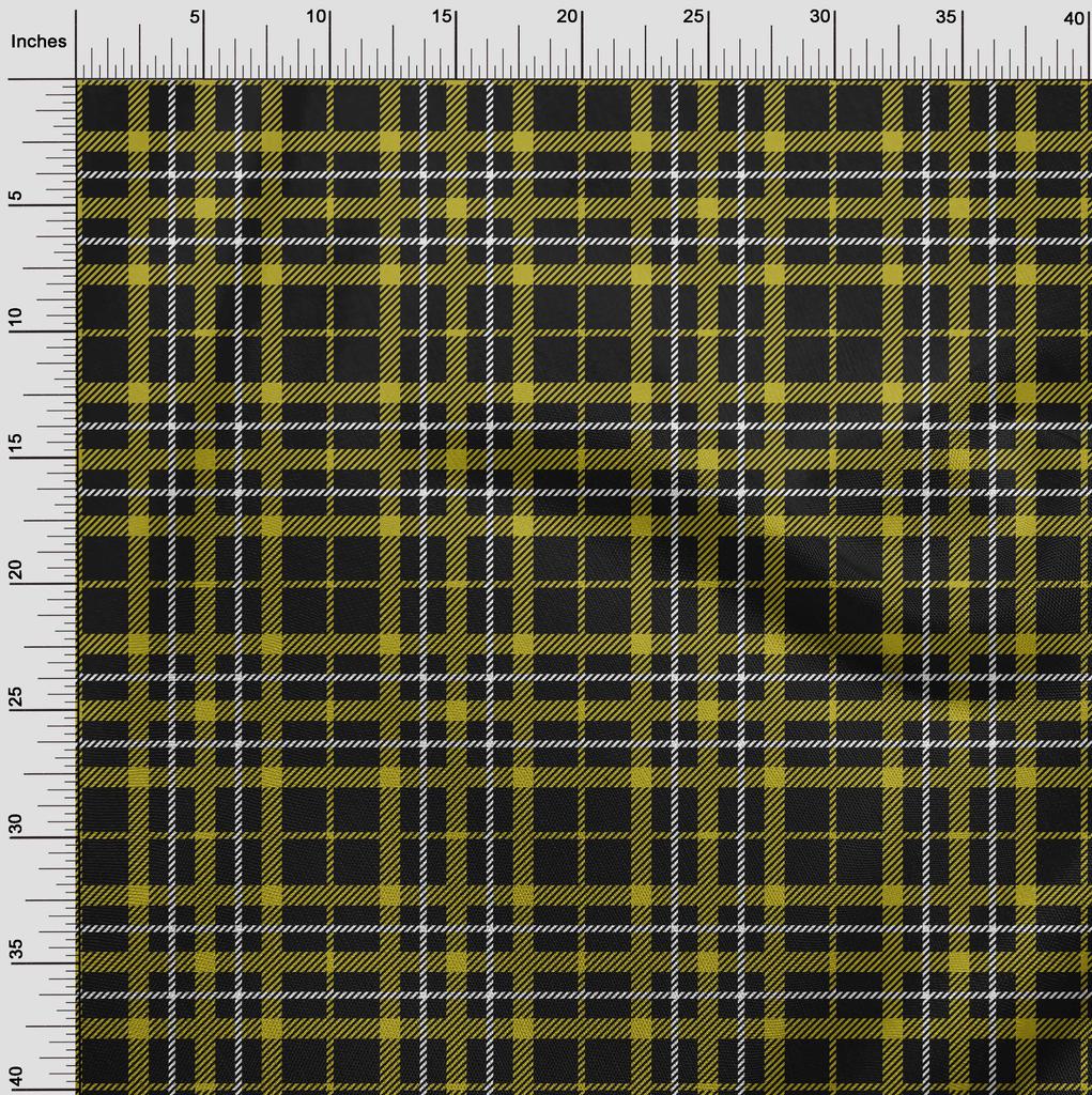 oneOone Cotton Flex Lime Green Fabric Tartan Fabric For Sewing Printed Craft Fabric By The Yard 40 Inch