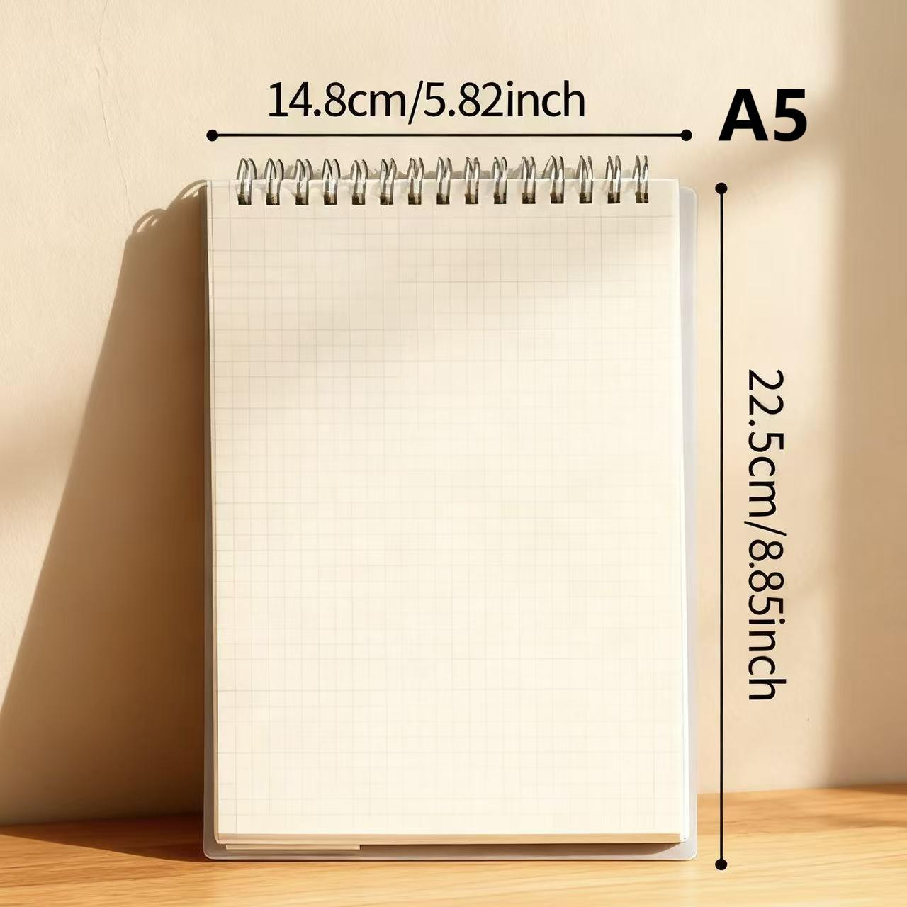 80 Pages/book Coil Notebook, A5/B5 Ring Spiral Notebook, Grid Loose-leaf Notepad, Journal Memo, Softcover Notebook 1pc A5 белый