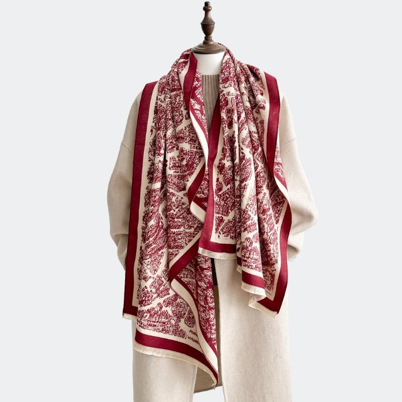 Autumn and winter new temperament retro high-end imitation cashmere scarf women's thick versatile long air conditioner shawl