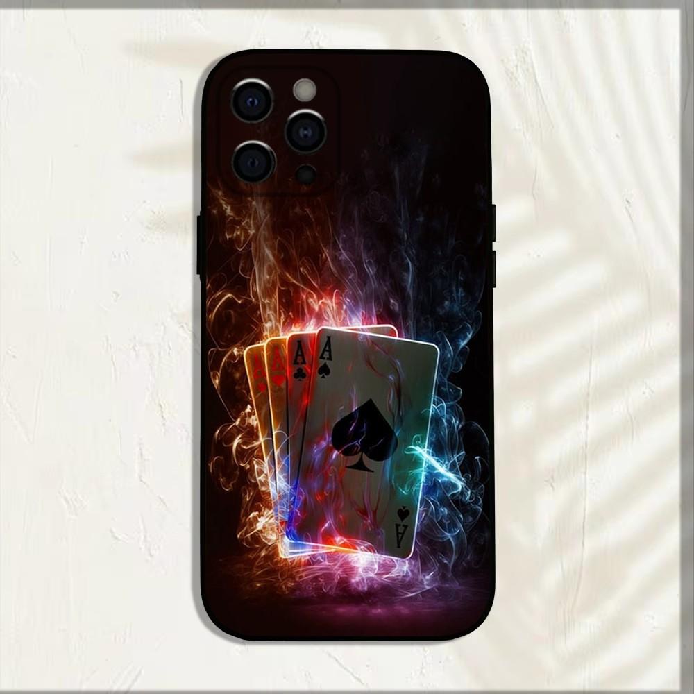 

Spades Poker Play Cards Ace Art Phone Case For Apple iPhone 15,14,13,12,11,Pro,X,XS,Max,XR,Plus,Mini Soft Black Cover iPhone11