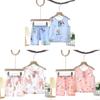Space Kids Sleeveless Vest Set With Cotton Satin Short Pants For Summer Comfort And Play