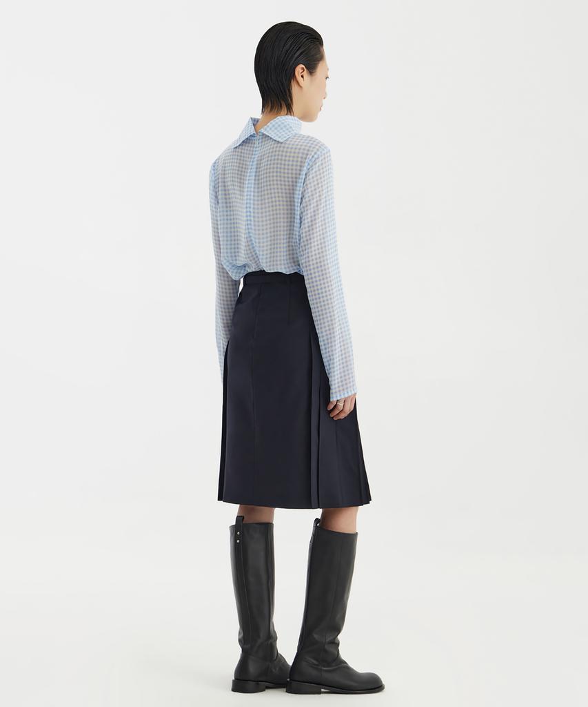 YOUTH Pleats Midi Skirt - Navy