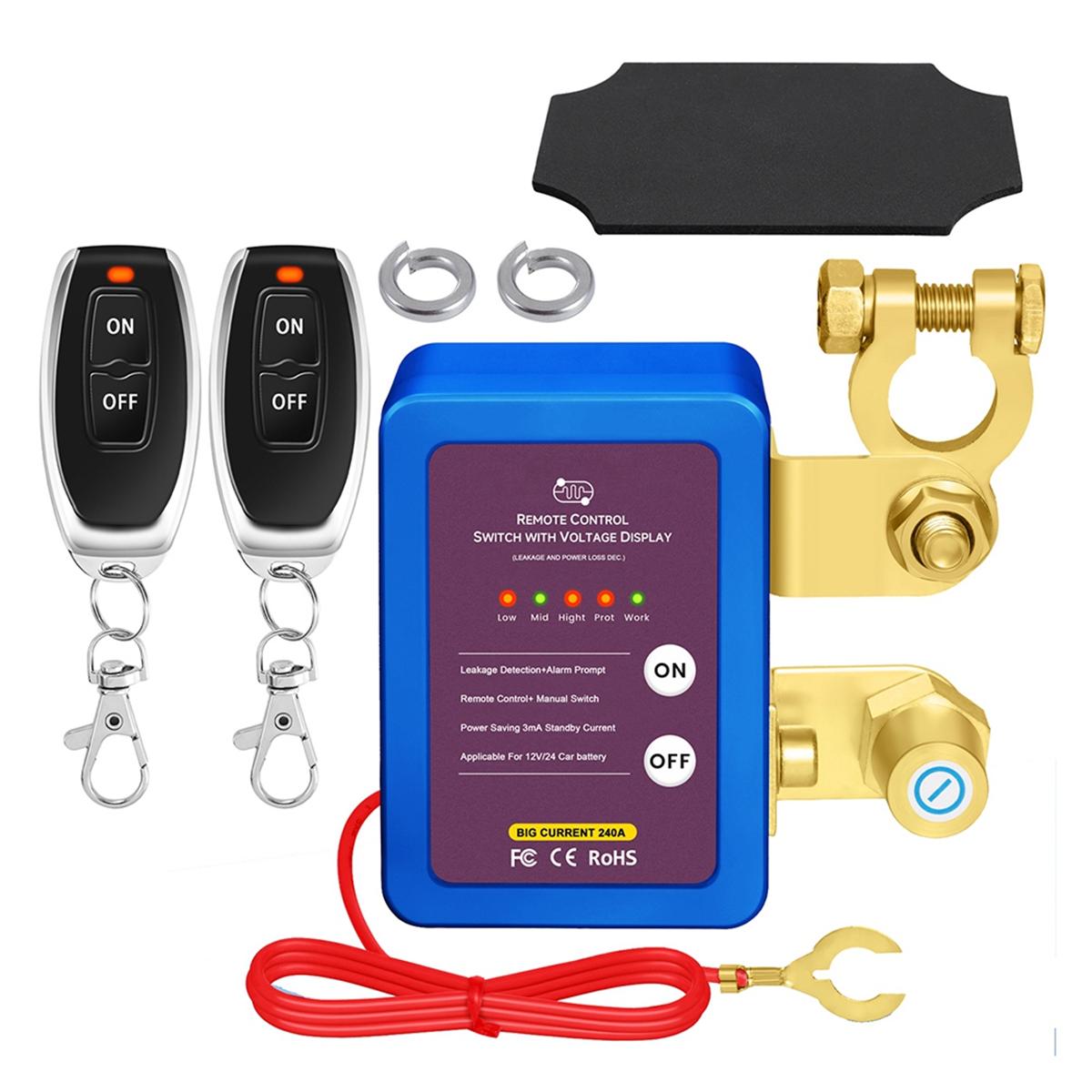 2025+ Upgraded Power Cut-Off Switch Switch Battery Power Cut-Off Switch Anti-Leakage 12V 24V Car Battery Disconnect синий