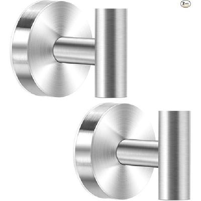 Suction Cup Hooks for Shower, Towel Hook for Bathroom Wall, 2 Pack No-Drill W