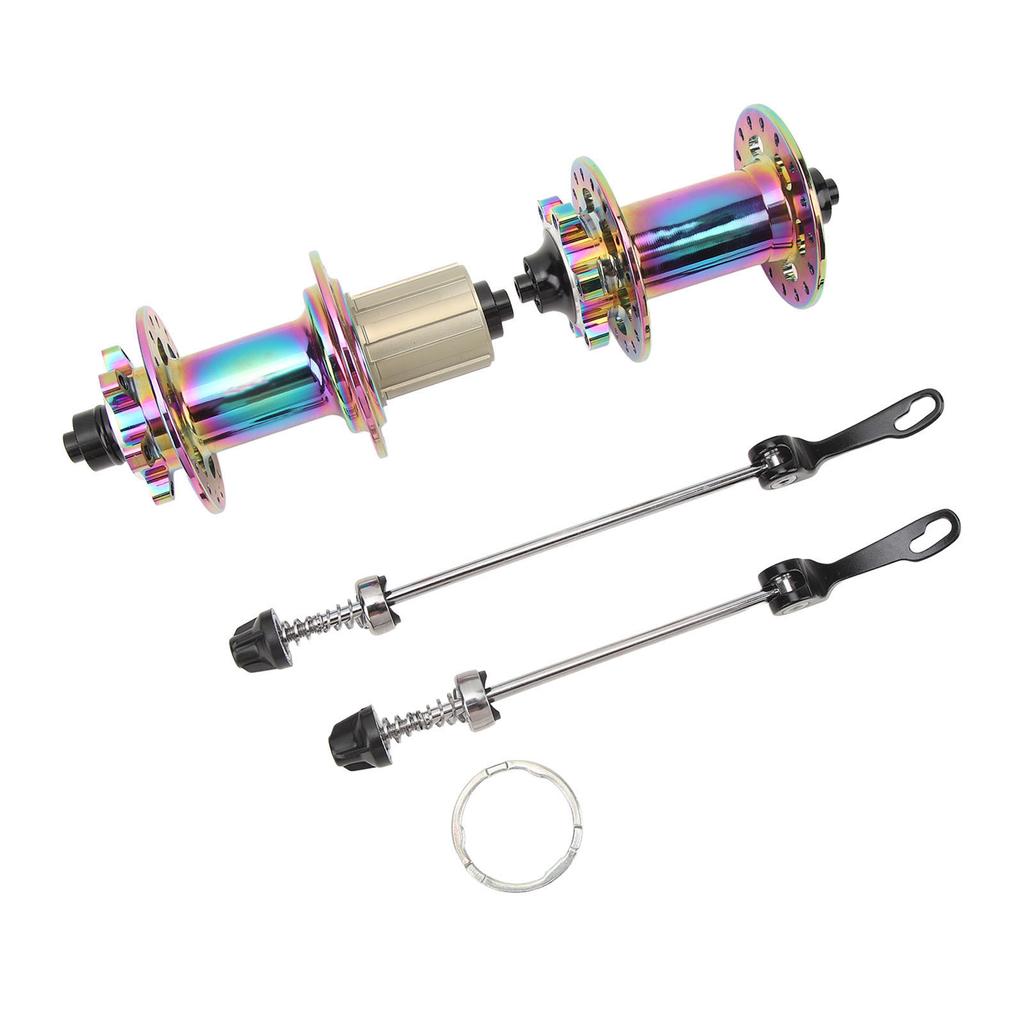 2PCS Bike Hub Aluminum Alloy 32 Holes 120 Click 6 Claw Disc Brake Hub Set with Quick Release Lever for Mountain Bike