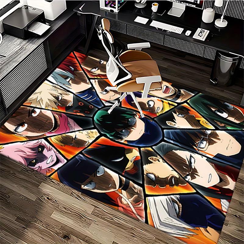 1pc Anime Character Chair Mat - Office Desk Pad with Kaminari Denki Design, Non-Slip Carpet for Home Decor, Seasonal Gift, Suitable for Office & Livin