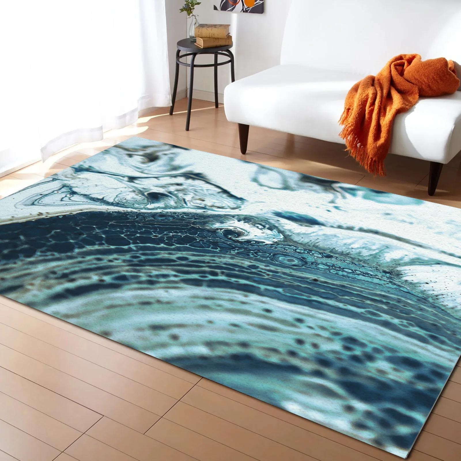 

Ковры с текстурой решетки из бирюзового мрамора для гостиной, домашний прикроватный коврик, покрывало для дивана и журнального столика, офисные напольные коврики 40x60cm