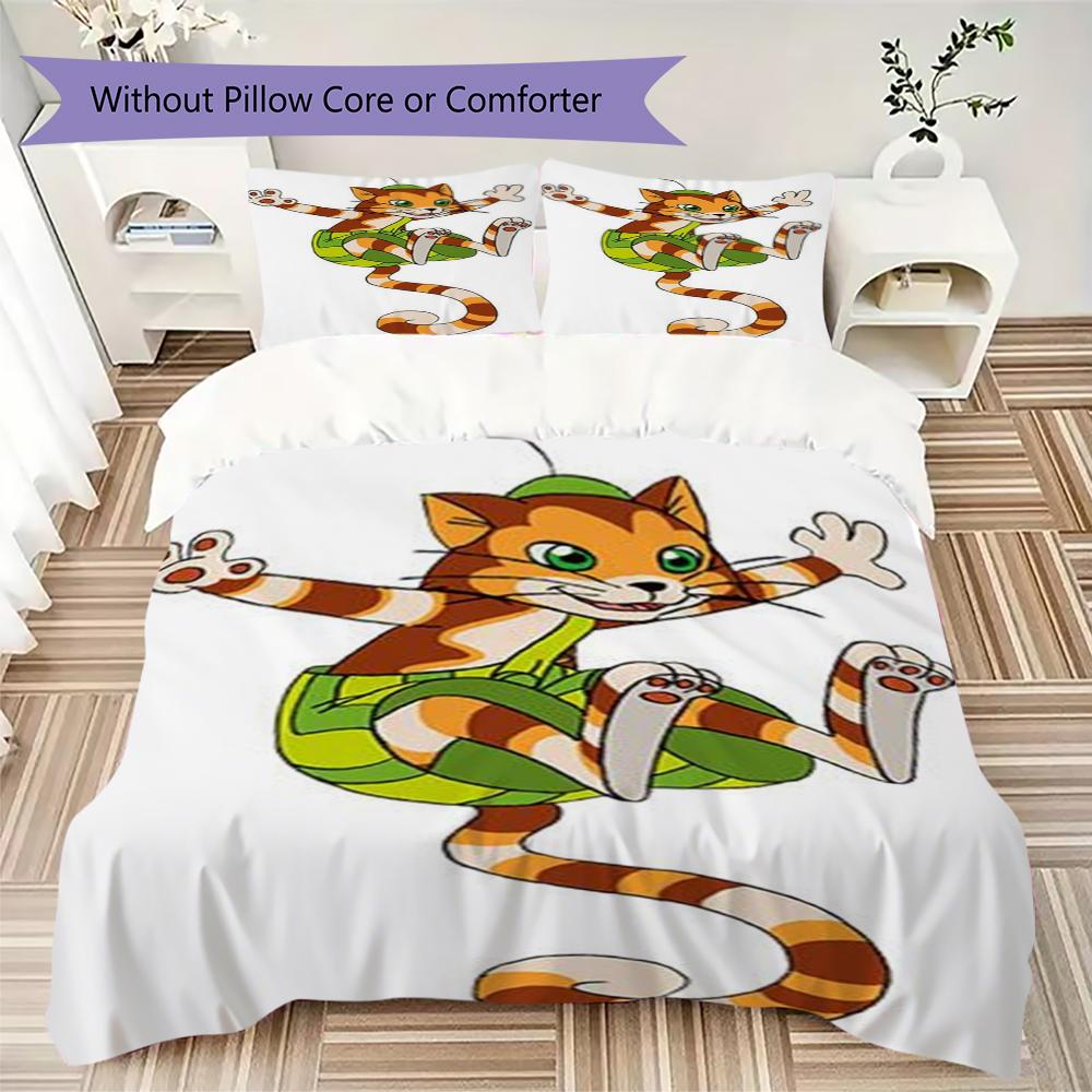 Set Copripiumino Trapuntato con Motivo Pettson e Findus Copripiumino Federa Decorazione per la Casa Regalo di Compleanno (1 * copripiumino + 2 * federe senza imbottitura)108