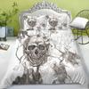 Bedding Set New Bed Cover 3D Skull Head Scary Print Family Bedroom Full Size Quilt Cover and Pillowcase Microfiber