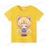 Sailors Moons Cotton T-shirt Sweet Anime Printed Girl Short Sleeve Cartoon Casual Kids Shirts Summer Child Tops