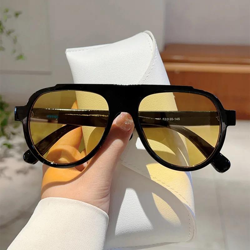 

Винтажные дизайнерские солнцезащитные очки-авиаторы оверсайз для женщин и мужчин, модные, популярные, с большой оправой, роскошные, новые, панк-очки As The Picture