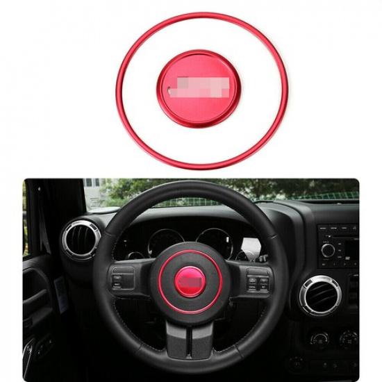 2X Steering Wheel Central Ring Trim For Jeep wrangler 07-17/Grand Cherokee 11-13