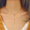 Vintage Bohemian Long Tassel Star Pendant Necklace for Women Fashion Collar Zircon Golden Color Clavicular Chain Vitnage Choker