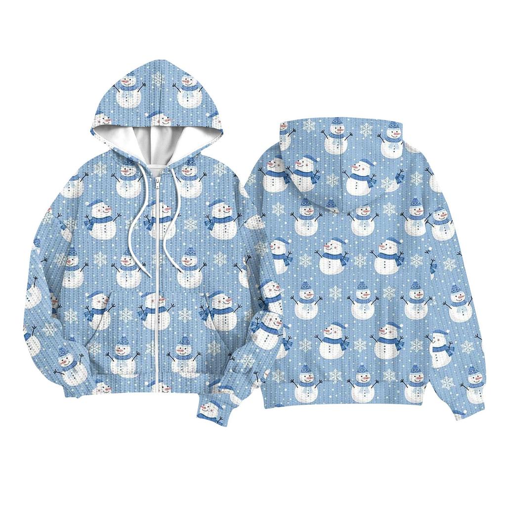 Children Girls And Boys Fashion Jacket Casual Printed Long-sleeved Hooded Cardigan Sweatshirts
