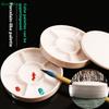 Round Plastic Paint Palette With Lid,Faux Porcelain White Acrylic Watercolor Paint Art Palette