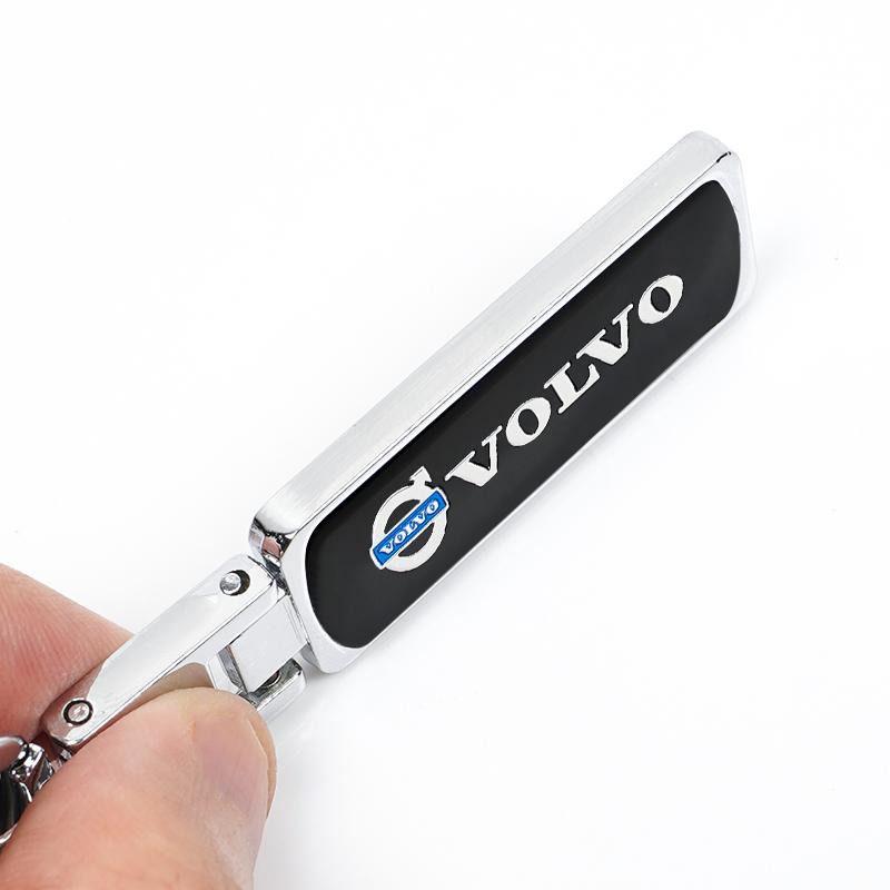 Zinc Alloy Keychain Long Strip Pendant Ring Car Accessories For Volvo V60 V40 XC90 XC40 S80 T6 V90 XC R S60 C30 XC60 V50 V70 S90 ZU2