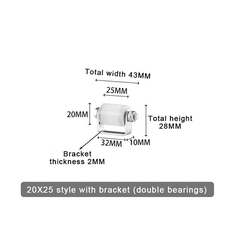 201 Stainless Steel Perforated Bracket Guided Nylon Bearing Mobile Door Pulley Positioning Roller Household Hardware Accessories