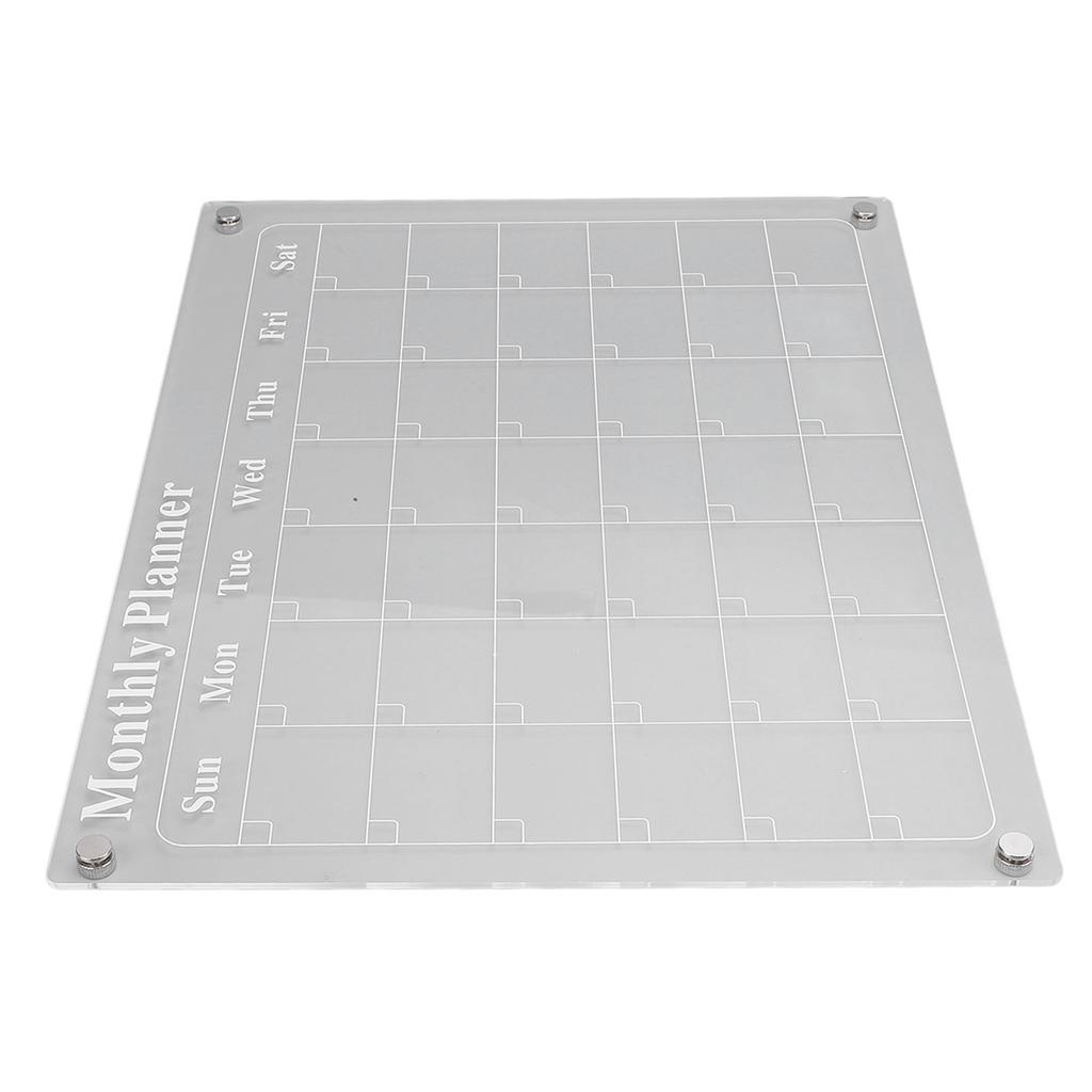 Acrylic Dry Erase Board Calendar Transparent Month Calendar Planner Board with 6PCS 3 Colors Markers for Home