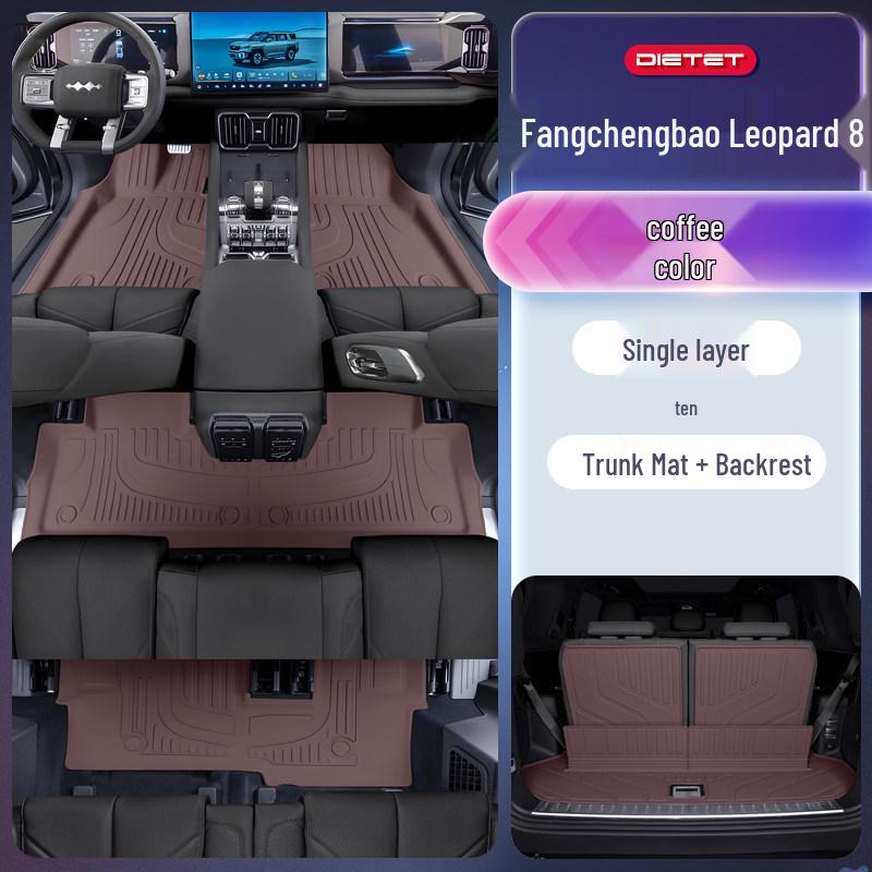 Equation 2025 TPE Leopard 8 Car Floor Mats - New Car Interior Modification Accessories