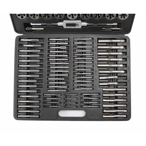 HYLH Tap and Die Set, Professional Tungsten Steel Taps and Dies Thread Cutting Tools, Precision Metric Bolt Engineering Tap and Die Kit (110 Pieces)