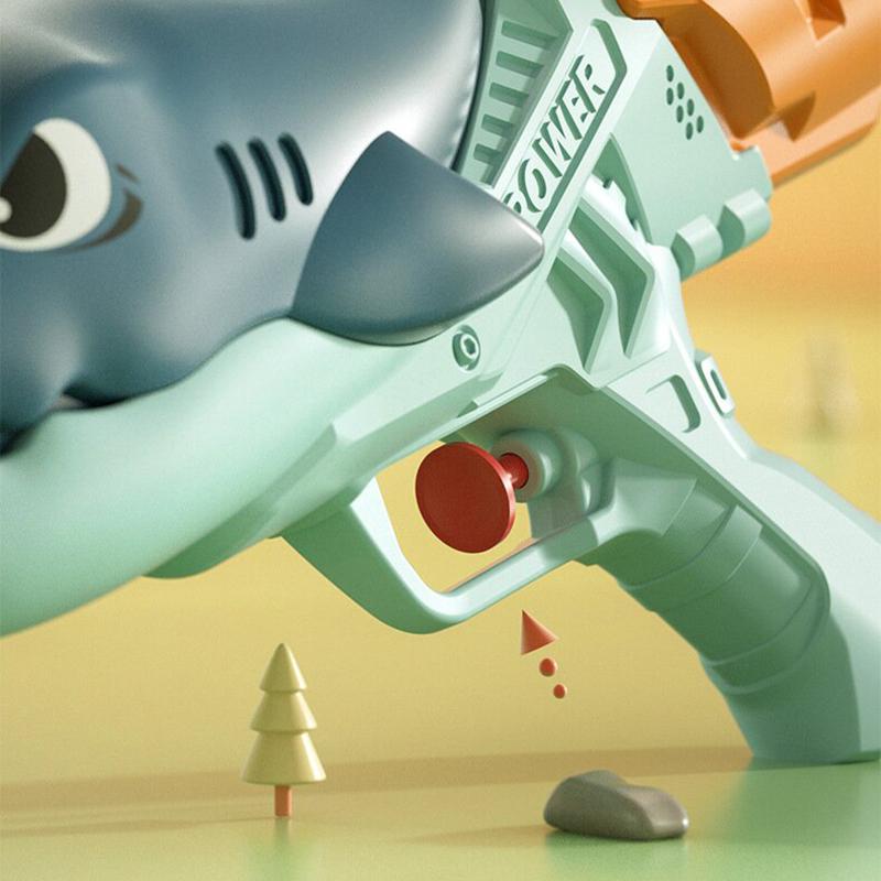 Kids Cartoon Shark Water Gun Portable Summer Absorbing High Pressure Water Gun Beach Outdoor Water Rifle Fight Adult Toys