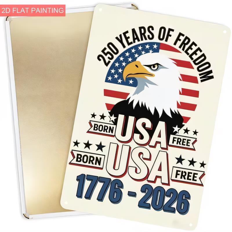 Tin Sign Years Of Freedom Born USA Vintage American Patriotic Metal Wall Plaque Eagle Stars Stripes Retro Indepen