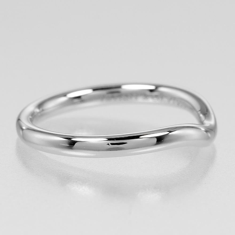 TIFFANY&Co. Curved band Ring Pt950Platinum #4.5(US Size) 3.3g Women Used
