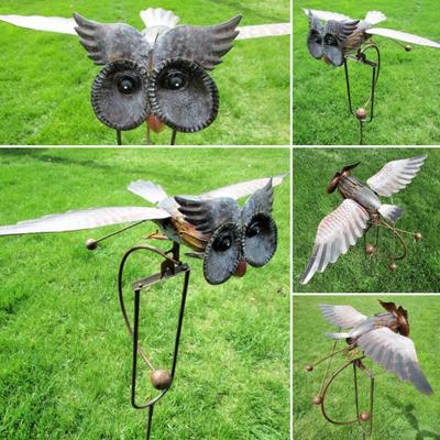 Lebendige kinetische Windspiel-Gartenskulptur, Metalladlerflügel schlagende Skulptur, Außendekoration